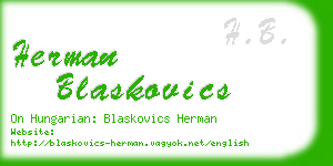 herman blaskovics business card